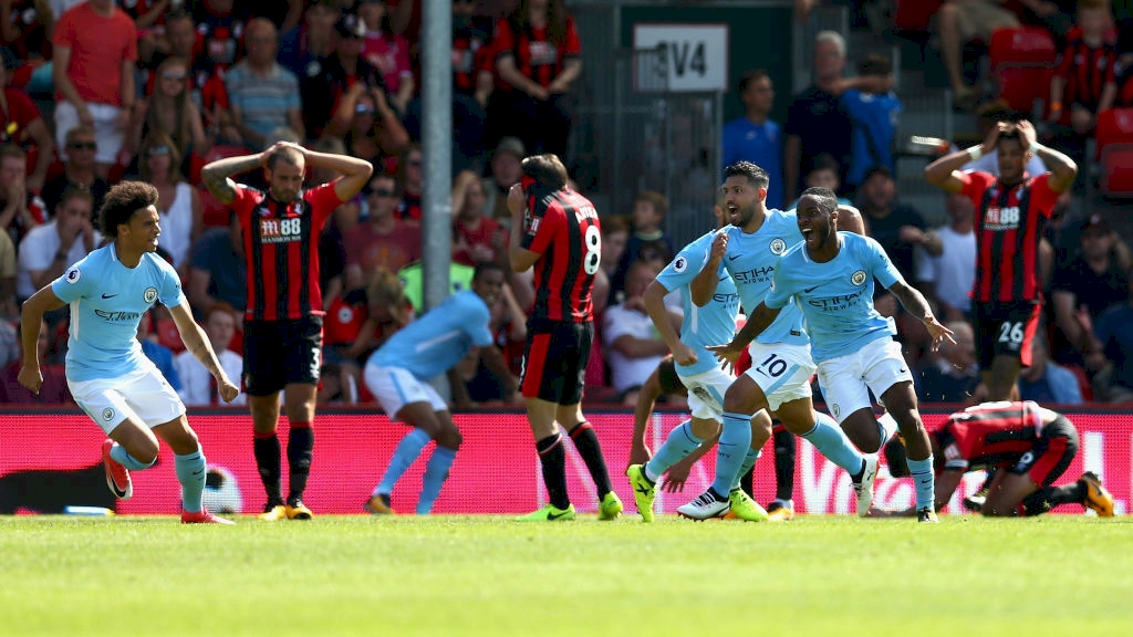 sterling-scores-bournemouth-celebration