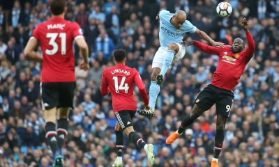 Vincent Kompany Header Man United Manchester Derby Premier League 2017 18