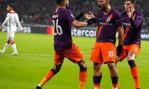 Lyon Man City Sergio Aguero Goal