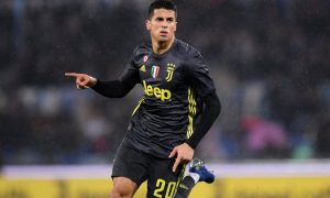 Juventus Joao Cancelo celebrates scoring their first goal